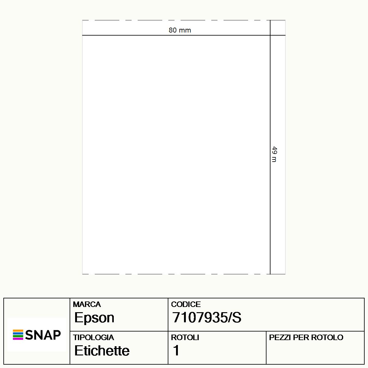 7107935/S - Etichette Epson  Carta