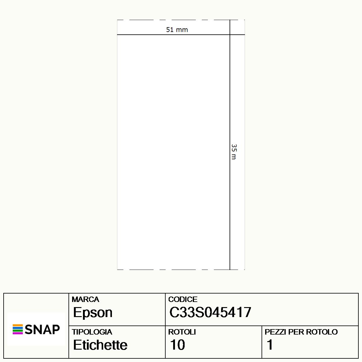 C33S045417 - Etichette Epson  Carta
