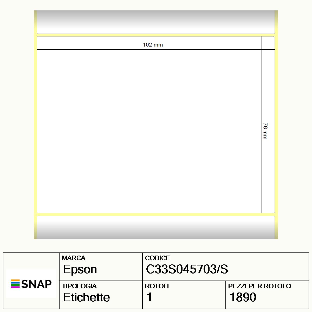 C33S045703/S - Etichette Epson  Polipropilene