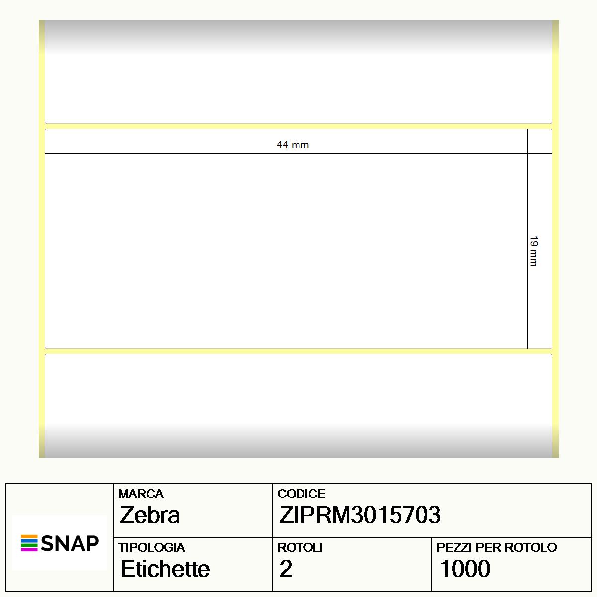 ZIPRM3015703 - Etichette Zebra  PolyPro 4000T Matte Polipropilene