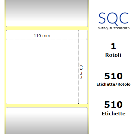 TT110100-PWPU-25/102 - Etichette SQC  S-DESK-PT Carta