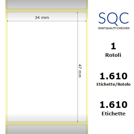 TT034047-PWPU-25/127 - Etichette SQC  S-DESK-PT Carta