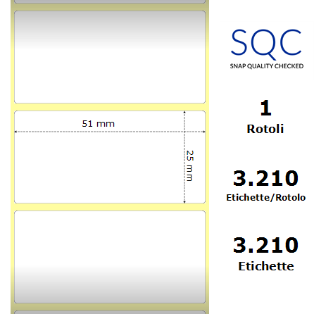 TT051025-RWPC-25/127 - Etichette SQC  S-DESK-PT Carta
