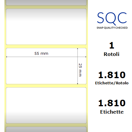 DT055025-PWPU-25/103 - Etichette SQC  S-DESK-PD Carta