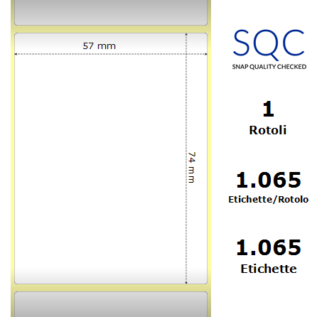 TT057074-PWPU-25/127 - Etichette SQC  S-DESK-PT Carta