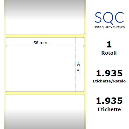 TT058040-PWPU-25/127 - Etichette SQC  S-DESK-PT Carta