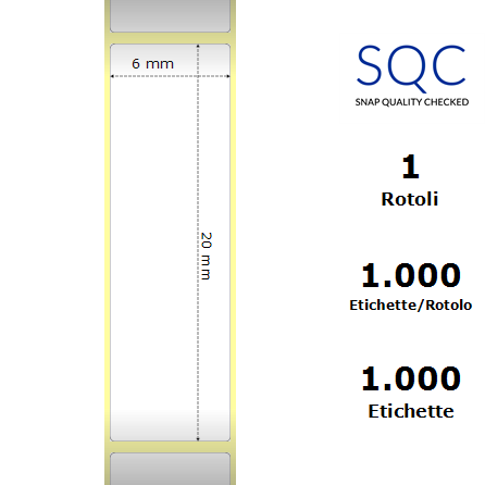 TT006020-3M3812W-25/127 - Etichette SQC  Polietilene