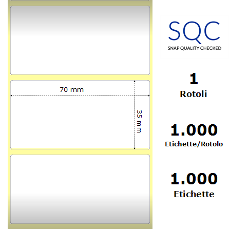 TT070035-RWPU-25/89 - Etichette SQC  S-DESK-PT Carta