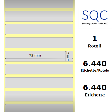 TT075012-PSPE-25/127 - Etichette SQC Argento S-FRICTION Poliestere