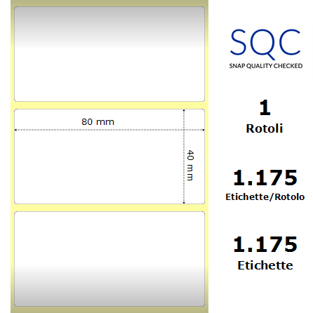 TT080040-PWPU-40/127 - Etichette SQC  S-DESK-PT Carta