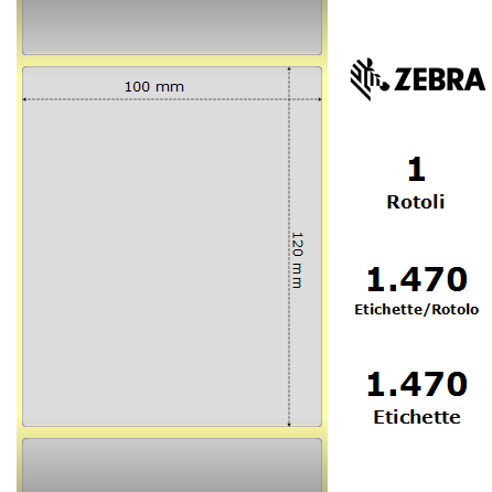 3008927/S - Etichette Zebra Argento Poliestere