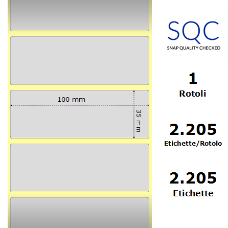 TT100035-PSPE-25/120 - Etichette SQC Argento S-FRICTION Poliestere