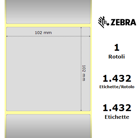 880386-101/S - Etichette Zebra Argento Z-Ultimate 3000T Silver