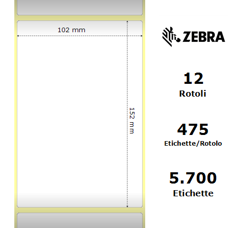 3006322* - Etichette Zebra  Z-Select 2000T Carta