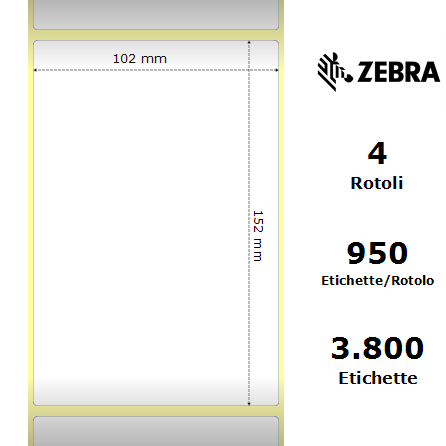 200963 - Etichette Zebra  Z-Select 2000D Carta