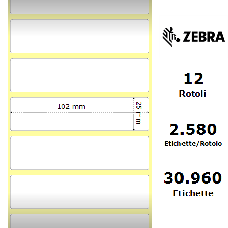800264-105* - Etichette Zebra  Z-Select 2000D Carta