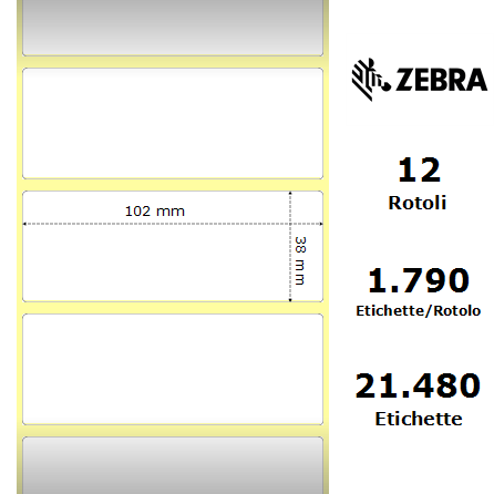 800264-155* - Etichette Zebra  Z-Select 2000D Carta
