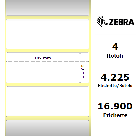 800740-155* - Etichette Zebra  Z-Select 2000D Carta