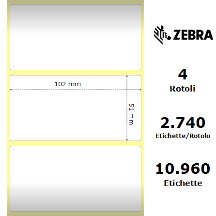 880134-050 - Etichette Zebra  Z-Select 2000T Carta