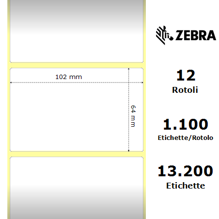 800264-255* - Etichette Zebra  Z-Select 2000D Carta