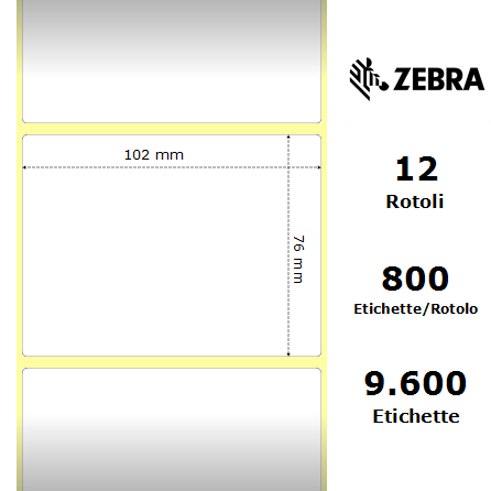 3011718 - Etichette Zebra  PolyE 3100T Gloss Polietilene