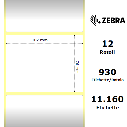 800264-305* - Etichette Zebra  Z-Select 2000D Carta