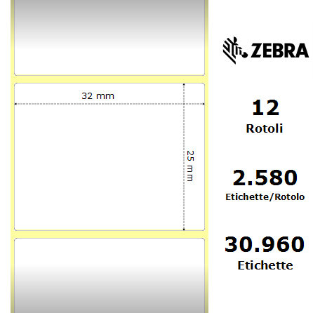 800261-105* - Etichette Zebra  Z-Select 2000D Carta