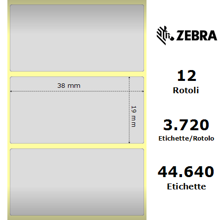 3006493 - Etichette Zebra Argento Z-Ultimate 3000T Silver Poliestere