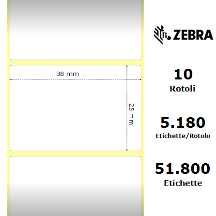 880114-025 - Etichette Zebra  Z-Select 2000T Carta