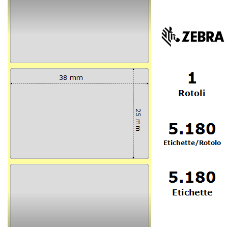 880368-025/S - Etichette Zebra Argento Z-Ultimate 3000T Silver