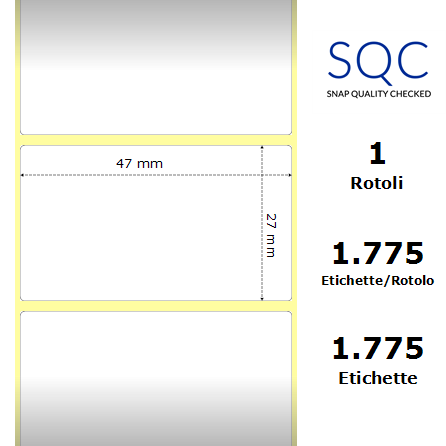 TT047027-PWPC-25/100 - Etichette SQC  S-DESK-PT Carta