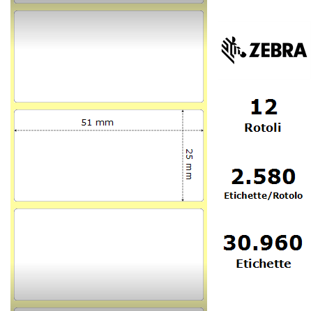 880199-025D - Etichette Zebra  Z-Select 2000D Carta