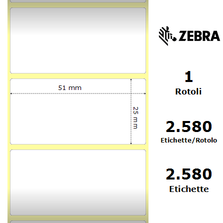 880199-025D/S - Etichette Zebra  Z-Select 2000D Carta