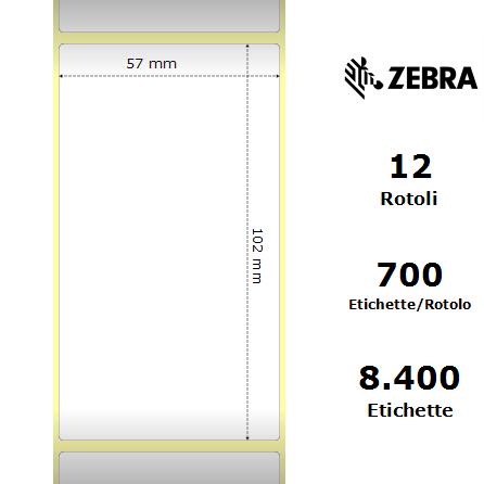 800262-405* - Etichette Zebra  Z-Select 2000D Carta