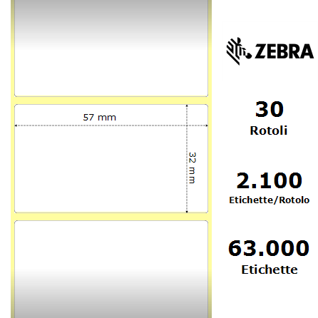 3012779-T - Etichette Zebra  Z-Perform 1000T Removable Carta