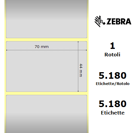 880378-044/S - Etichette Zebra Argento Z-Ultimate 3000T Silver