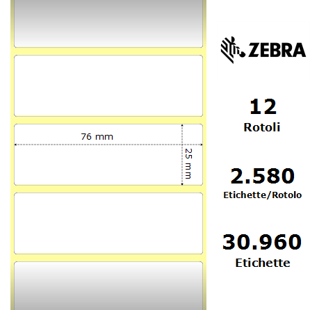 800263-105* - Etichette Zebra  Z-Select 2000D Carta