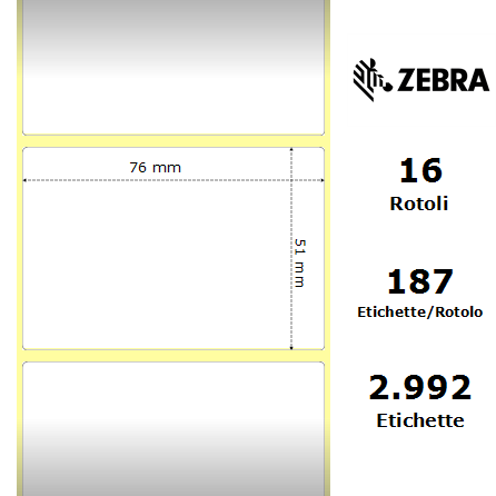 3012911-T - Etichette Zebra  Z-Perform 1000D Carta