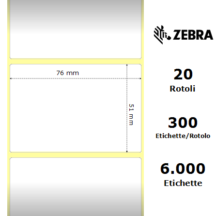 3008731-T - Etichette Zebra  Z-Perform 1000D Carta