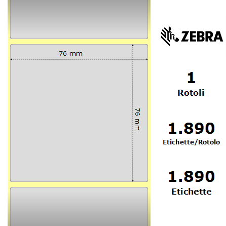880380-076/S - Etichette Zebra Argento Z-Ultimate 3000T Silver