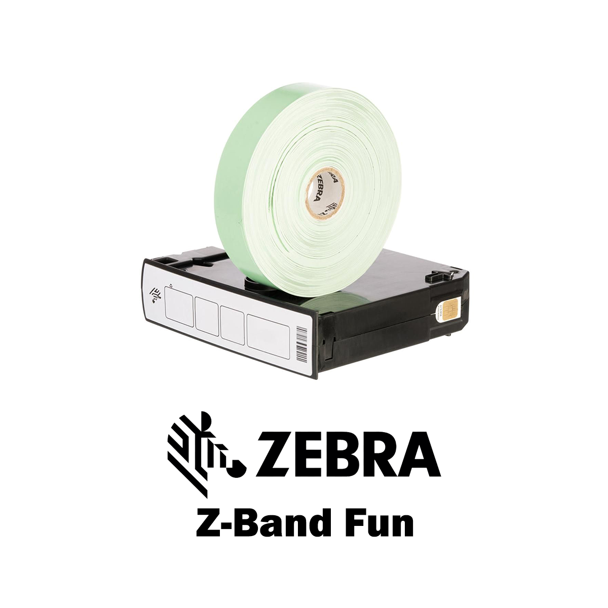 10012713-4K - Braccialetti Zebra Verde Z-Band Fun Polipropilene 
